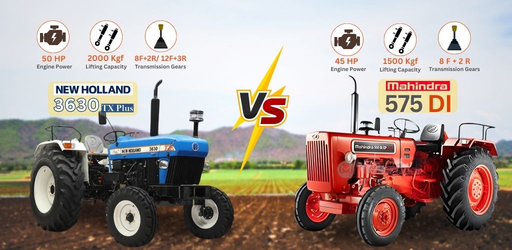 Comparison Between Mahindra 575 DI and New Holland 3630 TX Plus Tractor
